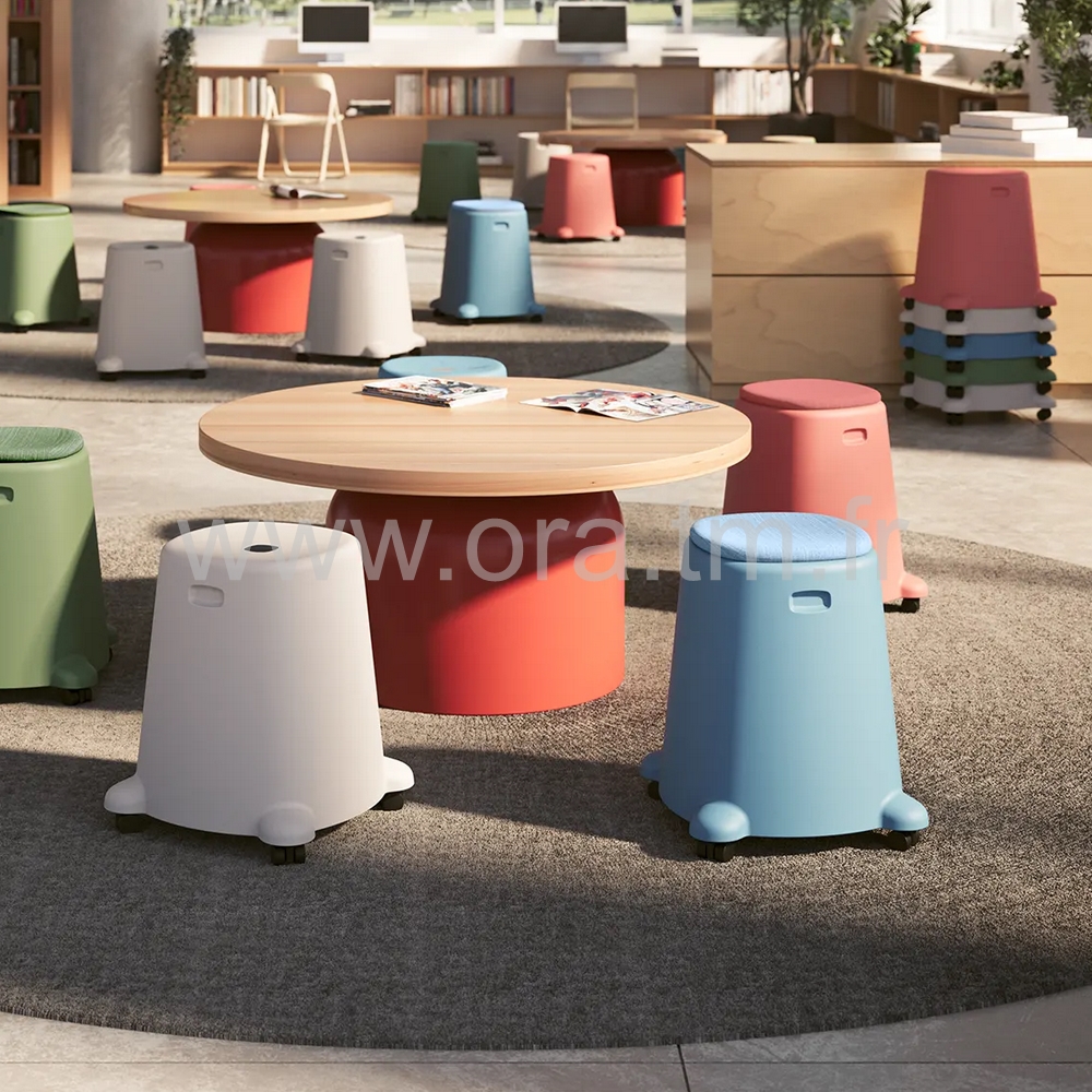 TABAL - SCOLAIRE - TABOURET SUR ROULETTES